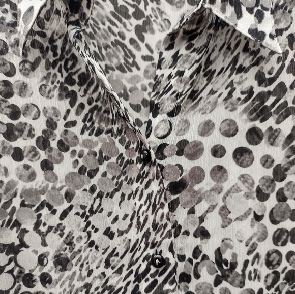 GERRY WEBER  | Black Gray White Abstract Animal Print Button Down Blouse | 14 - Picture 9 of 10